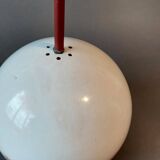 Raak pendant lamp 1960/70 in white and red metal.