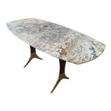 Vintage coffee table with marble top by Guglielmo Ulrich, year 1950