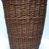 Wicker storage laundry basket and lid