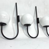 Mid-Century Italian set of three large sphere wall lamps from 60s