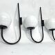Mid-Century Italian set of three large sphere wall lamps from 60s