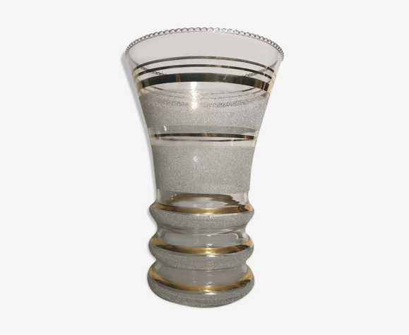 Vase ancien fains Cristalor verrerie de Boom decor doré Belgique vintage |  Selency