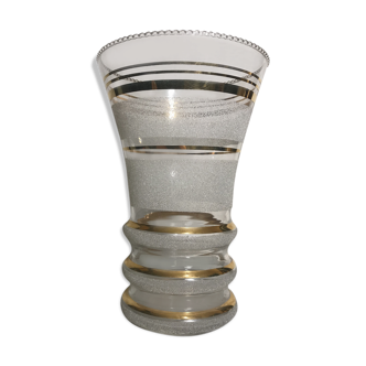 Vase former fains cristalor glassware from boom decor golden belgium vintage