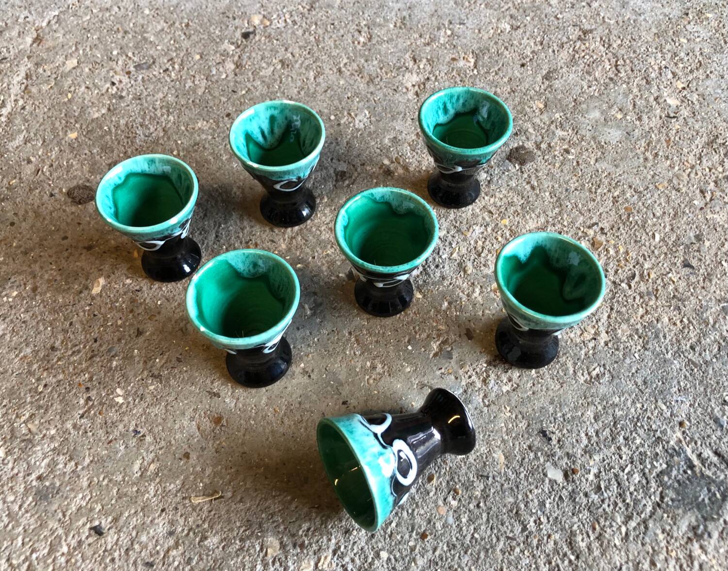 Vallauris Ceramic Glasses or Egg Cups