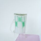 Glass pitcher and green psychedelic patterns, Design, 1970