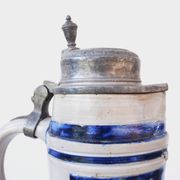 Pichet allemand émaillé Westerwald Biedermeir du XIXe siècle 2,5 L