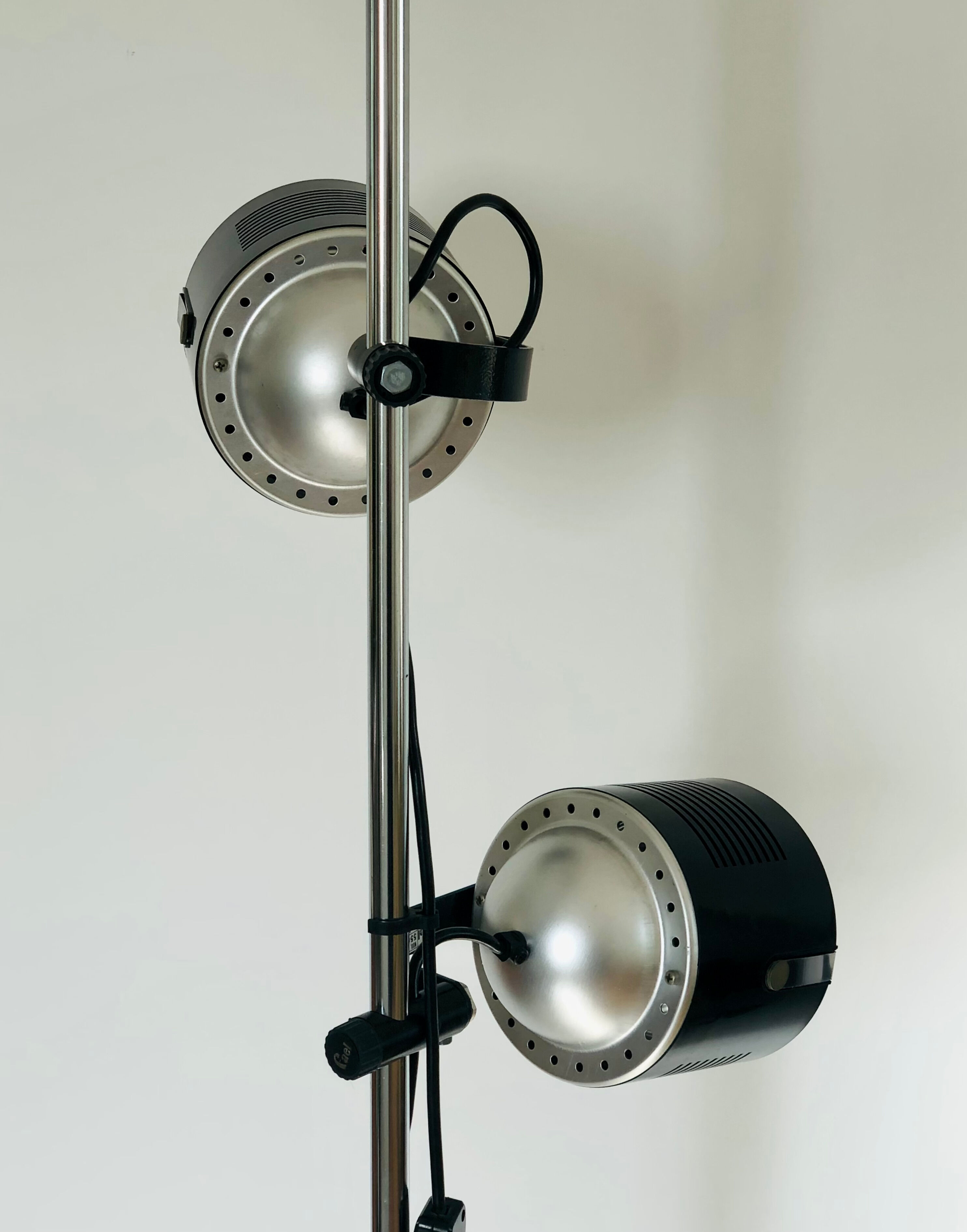 Floor lamp two spots of FAEL Luce, Italy 70s