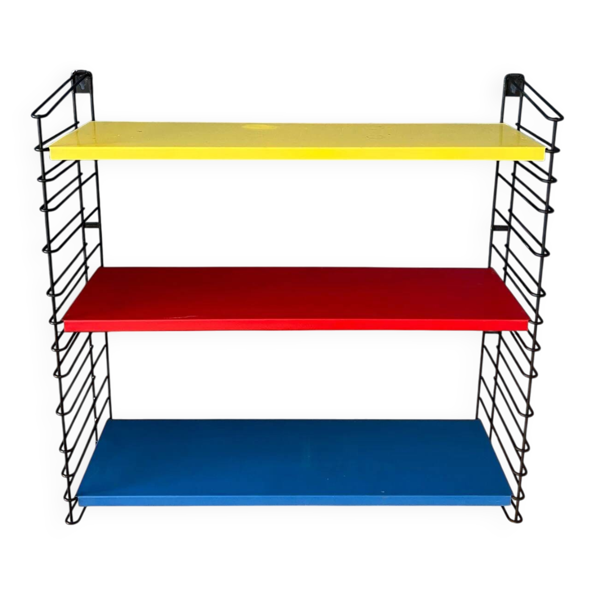 Vintage yellow, red and blue Tomado wall system - shelves - rack - unit