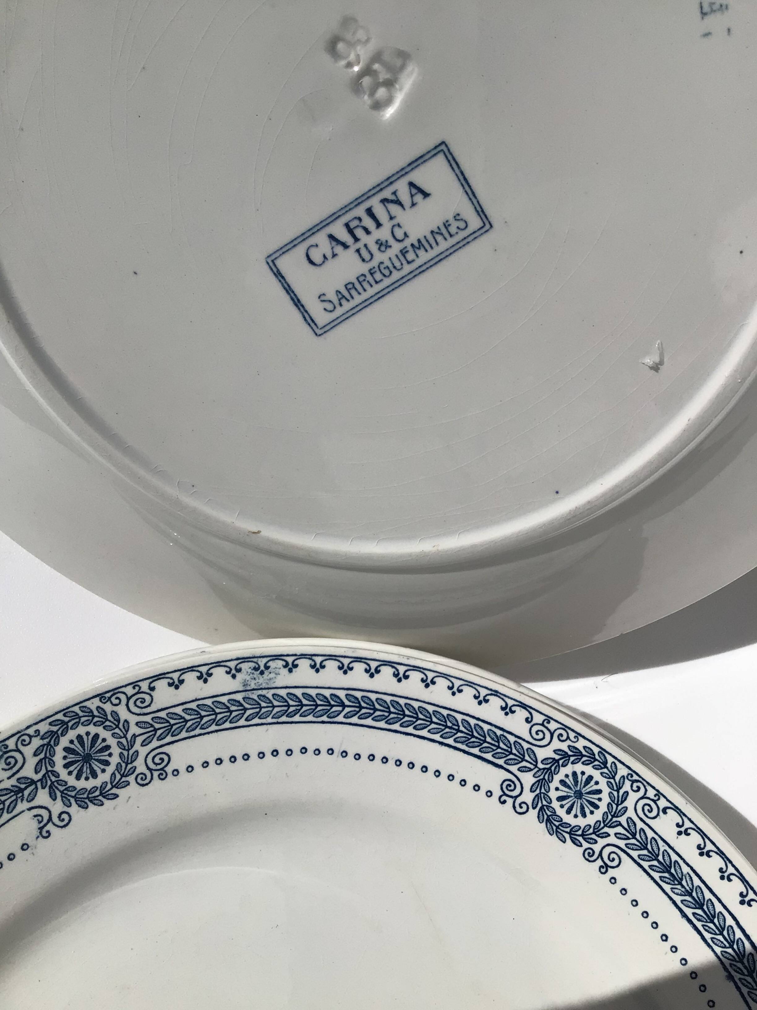 3 Flat plates Terre de fer Carina U&C Sarreguemines