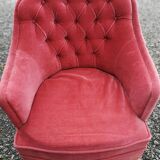 Fauteuil crapaud rose