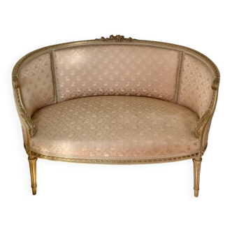 Louis XVI ivory and gold basket bench