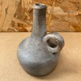Antique Vintage Cracked Grey Ceramic Soliflore Vase
