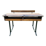 Old school desk in wood and cast iron