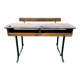 Old school desk in wood and cast iron