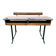 Old school desk in wood and cast iron