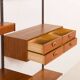 Kai Kristiansen teak wall unit with a desk and a lamp, FM Mobler, 1960s