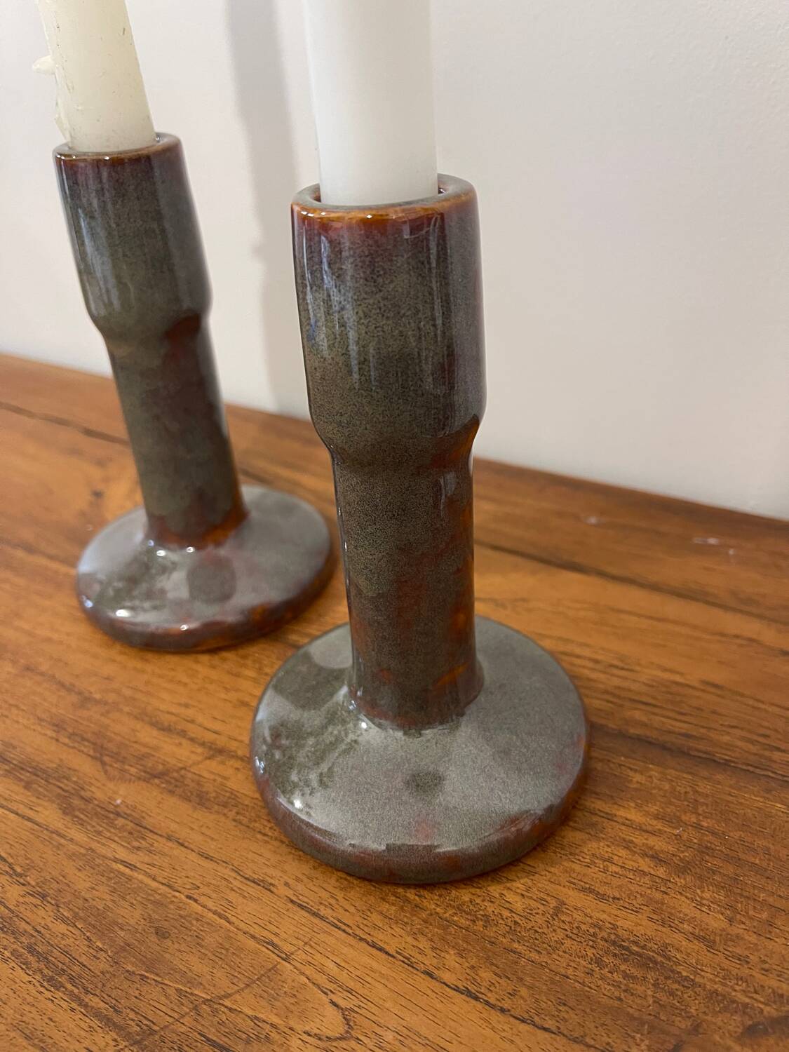 Pair of porcelain candlesticks