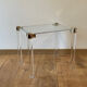 Bedside table, acrylic and glass side table, 1970.