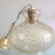 Suspension globe en verre bullé ambré et pailleté /vintage années 60-70