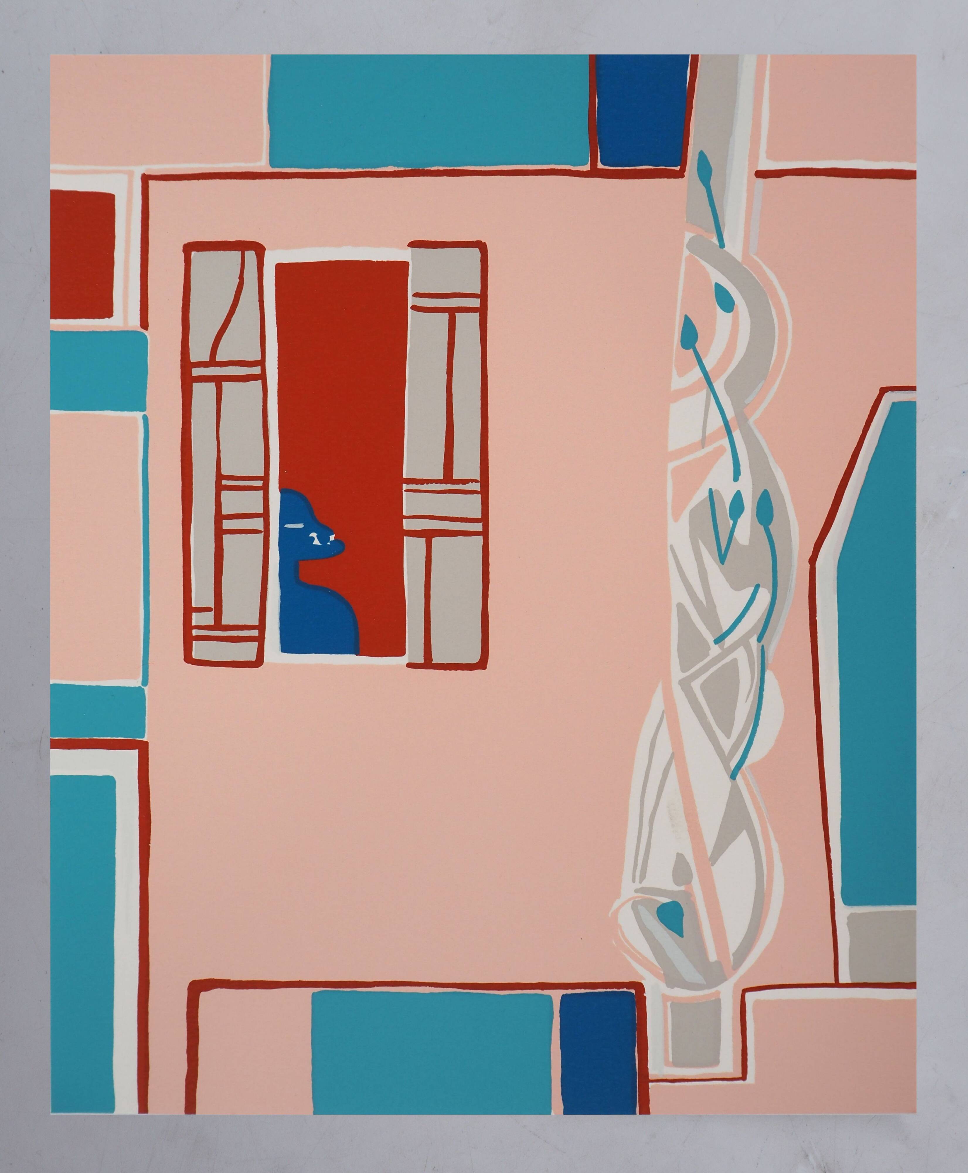 Françoise Gilot : La maison rose, sérigraphie originale