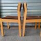 set of 6 Scandinavian style chairs in solid wood and vintage velvet