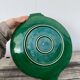 Round art deco green ceramic dish