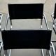 Ensemble vintage de 6 chaises à structure tubulaire Mart Stam design cuir