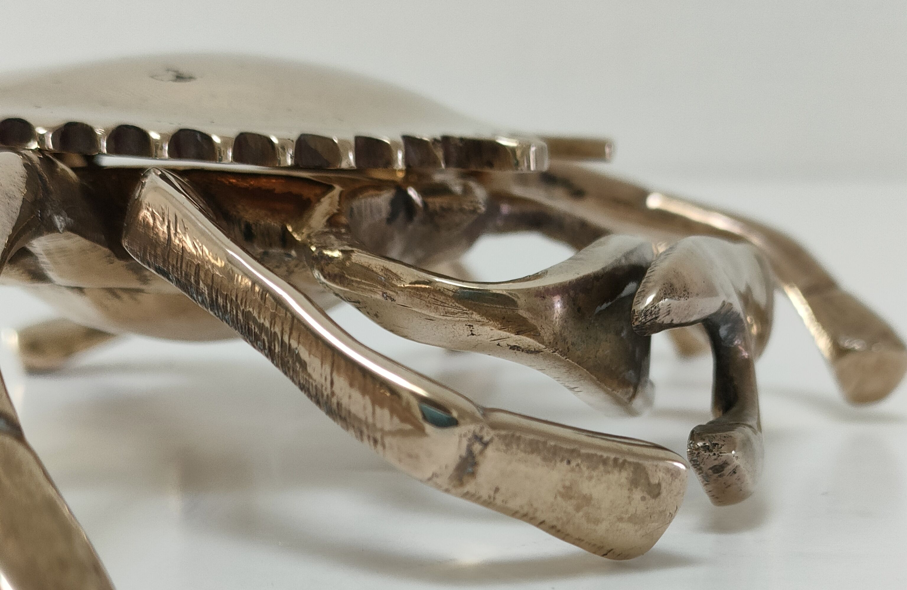 Vintage solid brass crab