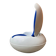 White plastic Garden Egg chair with blue cushions — Peter Ghyczy 1968