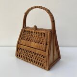 Vintage woven wicker rattan basket