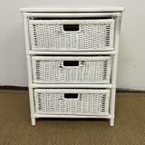 Vintage rattan storage unit, 3 drawers