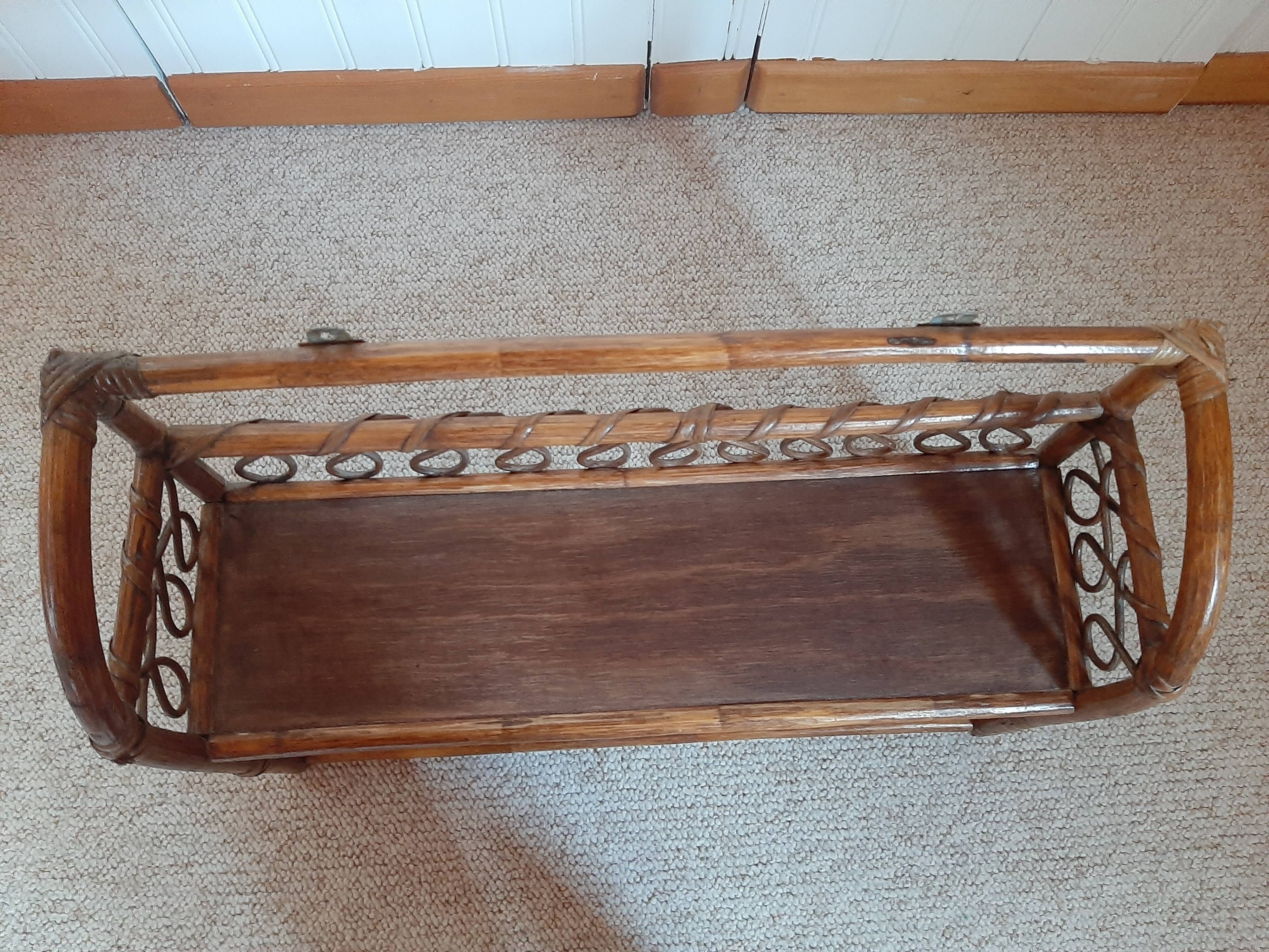 Rattan wall shelf 2 levels