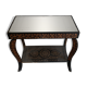 Guéridon vintage 1970 artisanat fait main miroir oriental - 60 x 30 cm