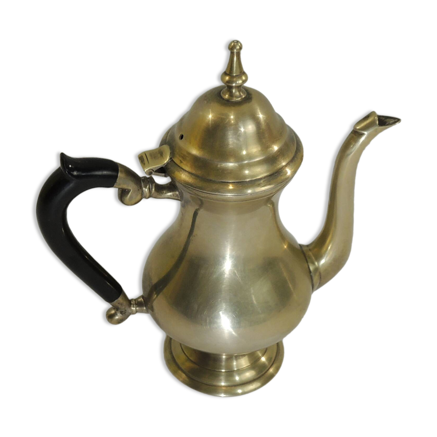 Solid brass teapot, vintage French / 20th century