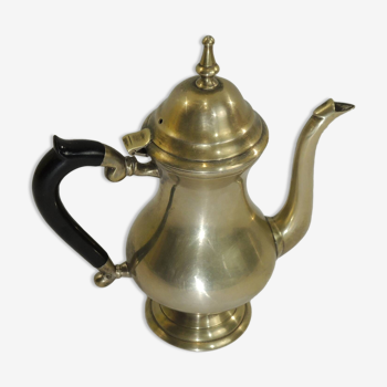 Solid brass teapot, vintage French / 20th century