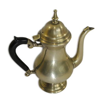 Solid brass teapot, vintage French / 20th century