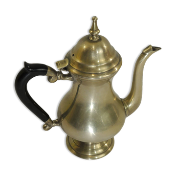 Solid brass teapot, vintage French / 20th century