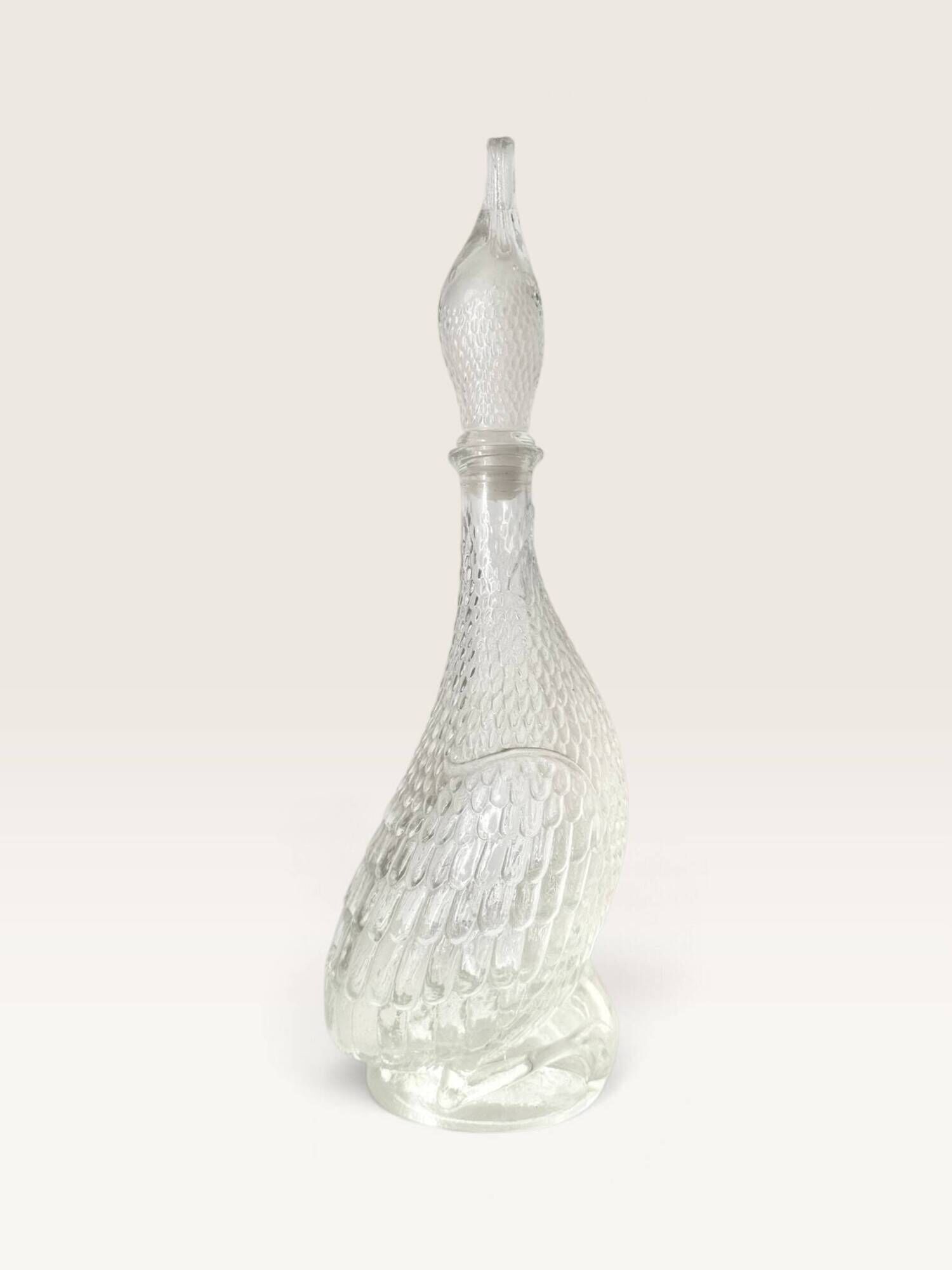 Moulded glass duck carafe
