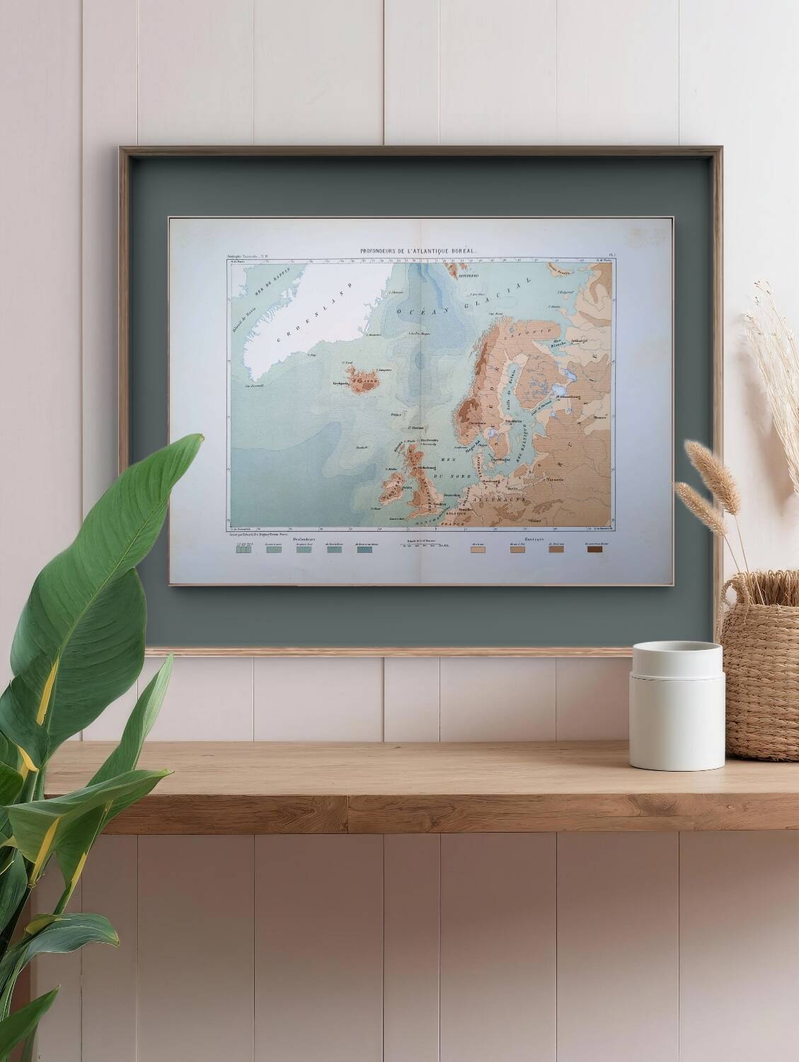 The North Atlantic, original map printed in 1879.