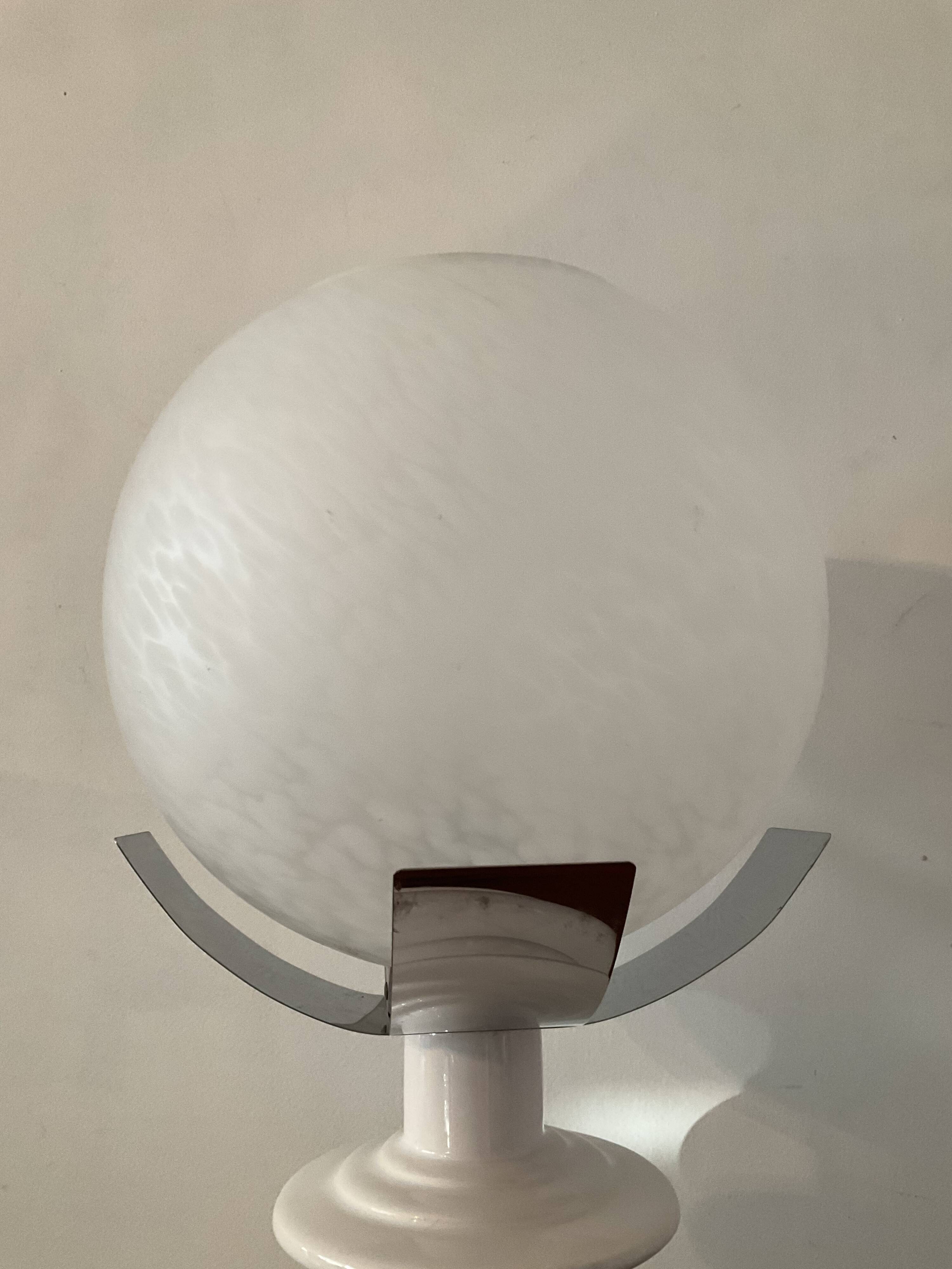 Vintage lamp globe vichy and ceramic 70s