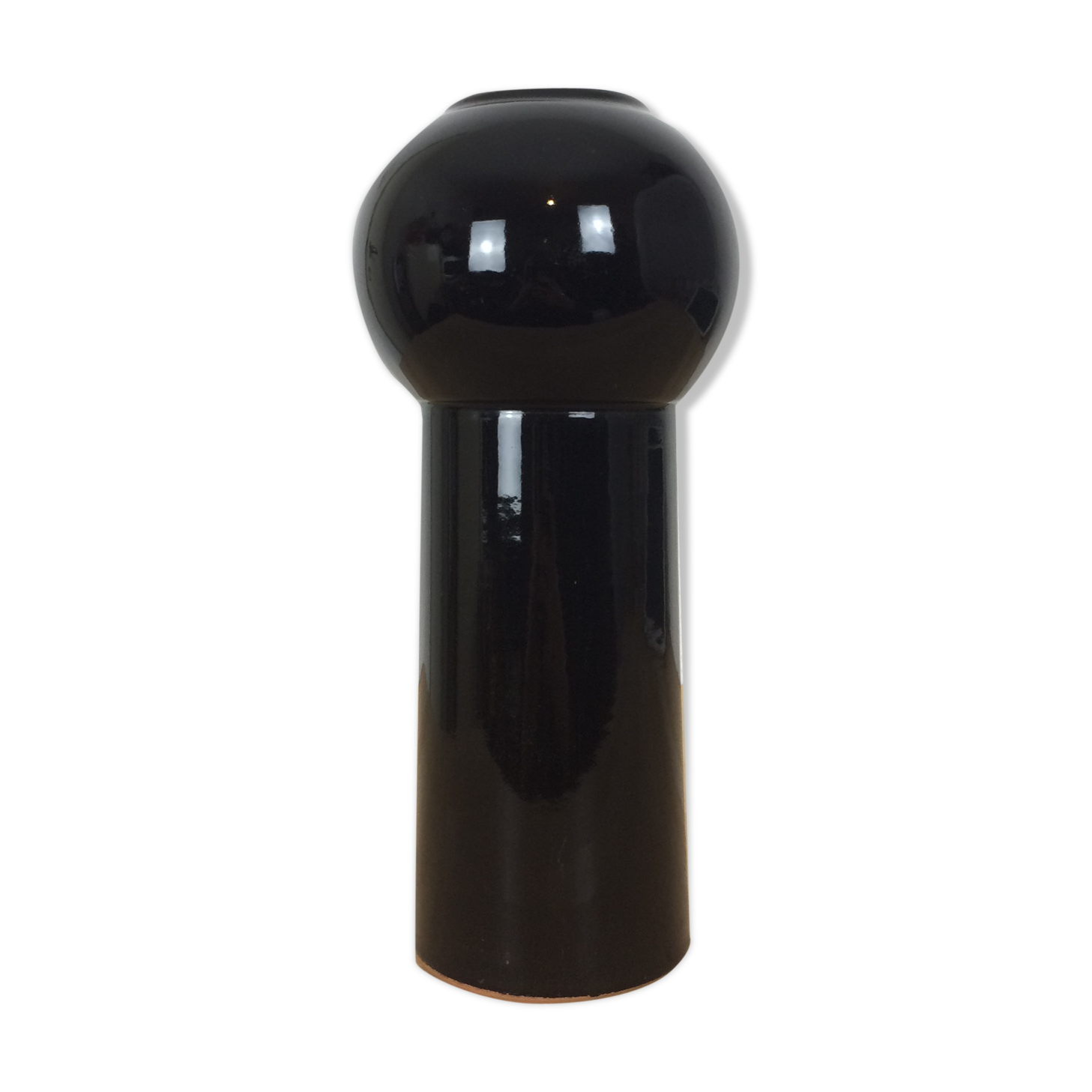 Scandinavian modernist black ceramic vase