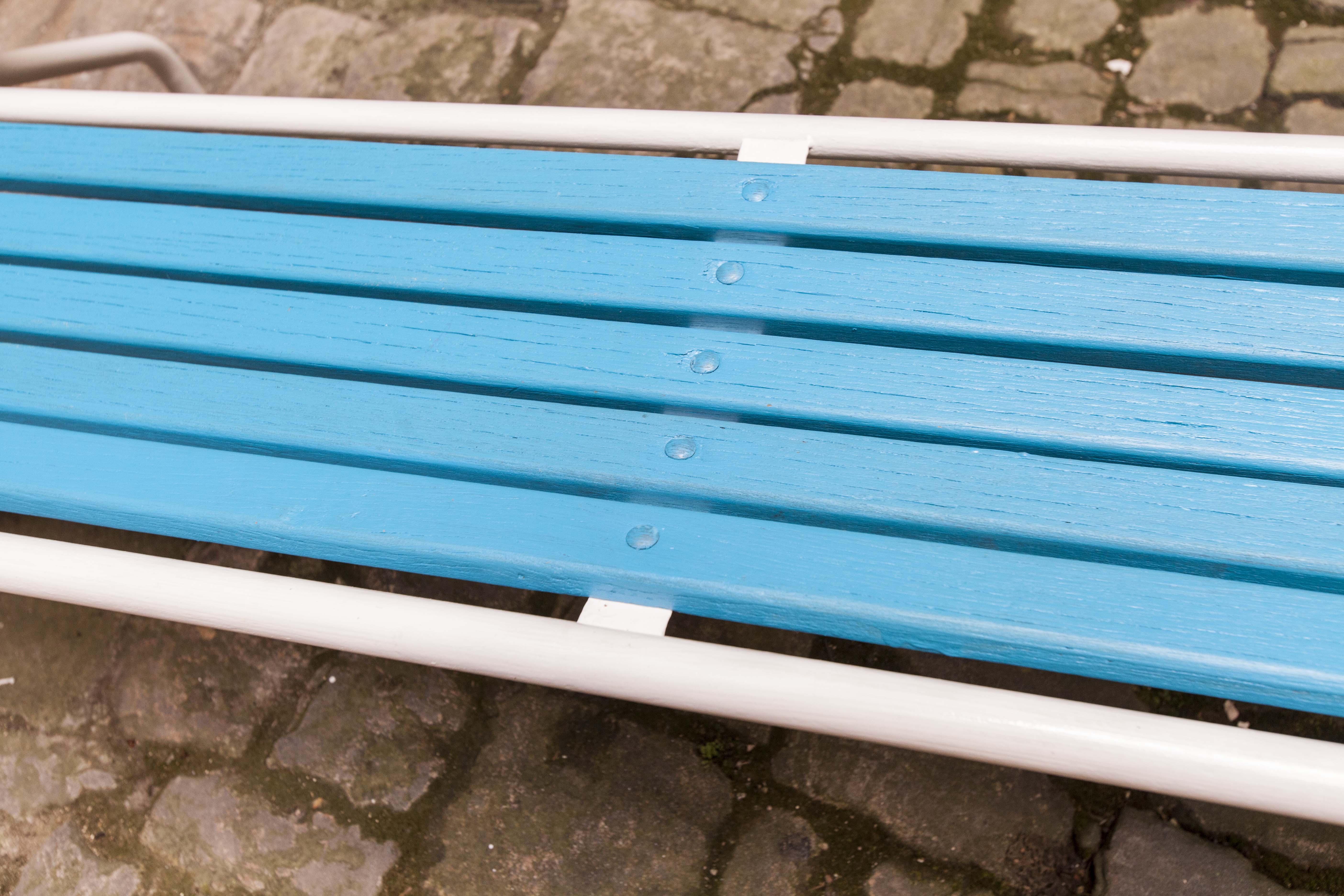 Restored 60s folding garden bench