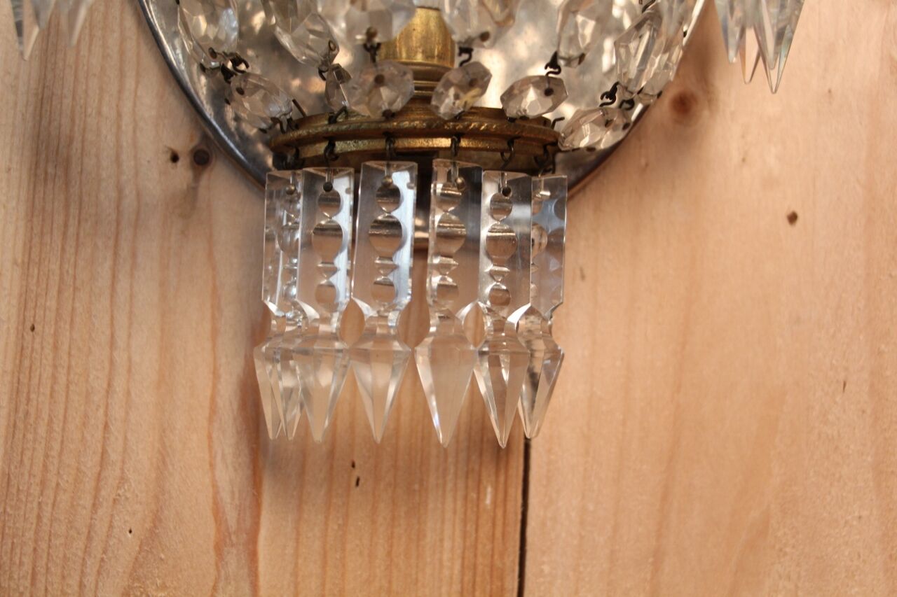 Pair of crystal sconces from the house baccarat, crinoline model