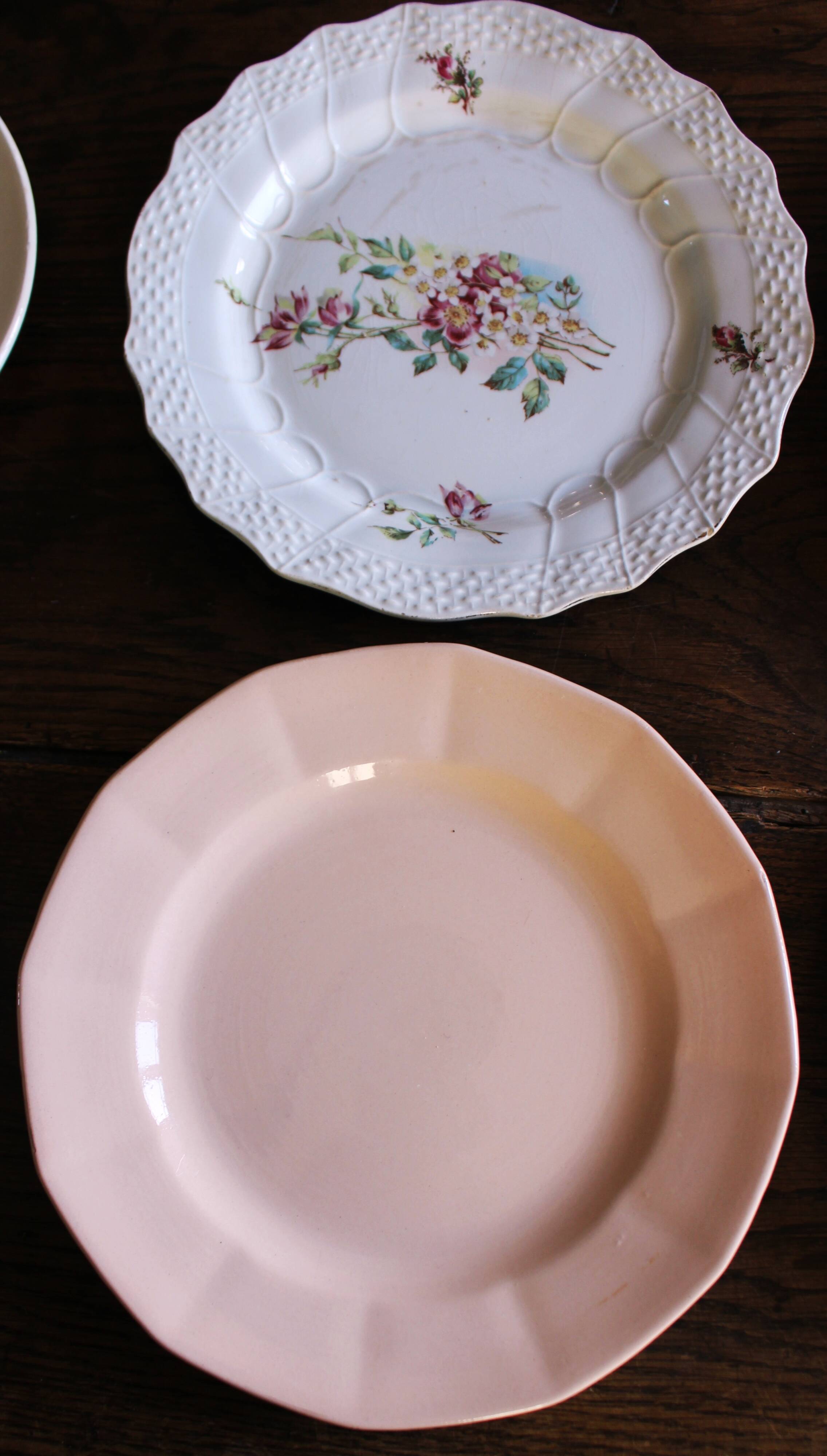 8 small paired plates Badonviller Saint Amand Rose Luzin Digoin Sarreg