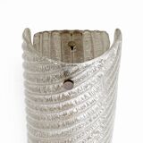 Pair of Barovier & Toso Style Modern Murano Glass Smoked Twisted Sconces