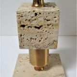 Travertine lamp and  gilded steel 70
