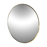 Round mirror 60cm in diameter on brass frame