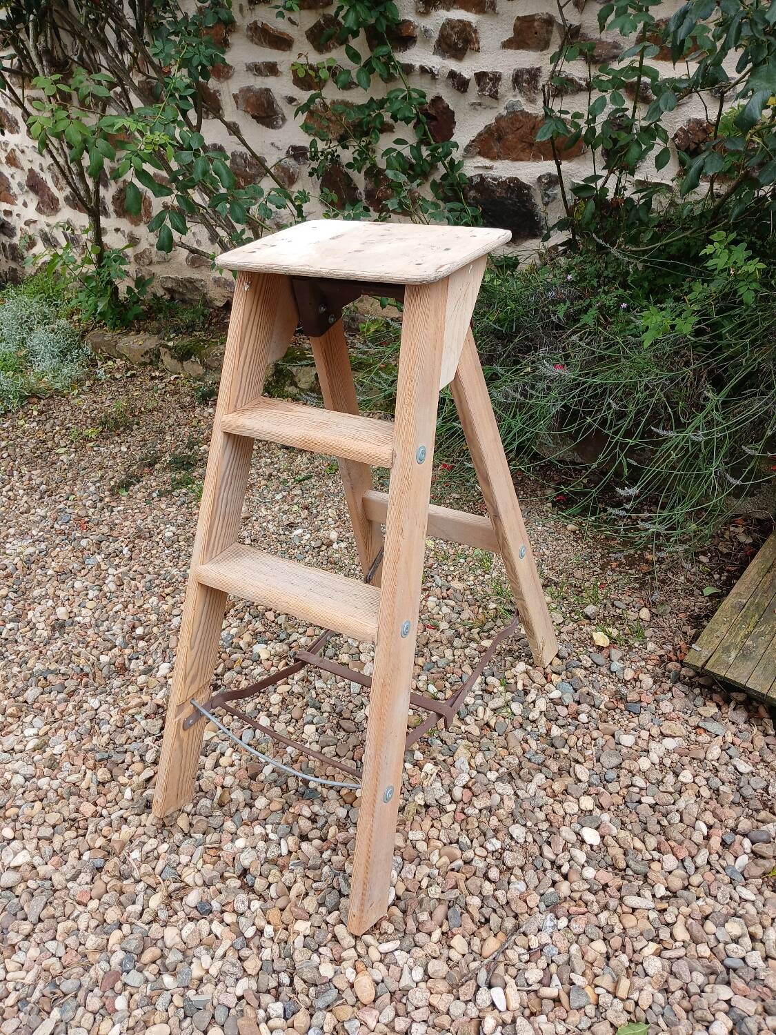 Antique wooden stepladder