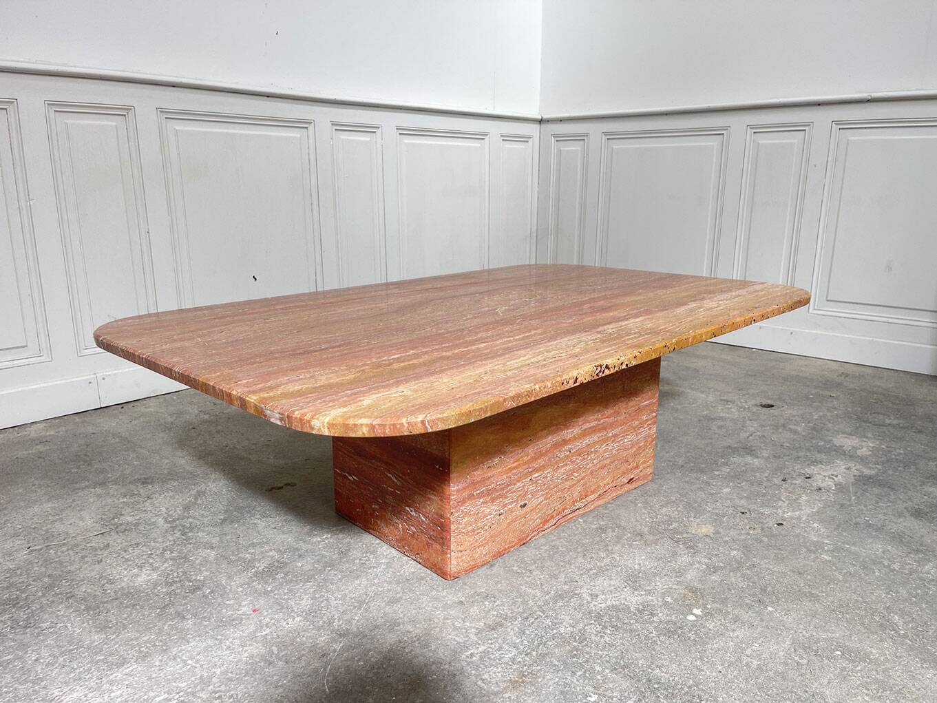 70s orange-pink marble coffee table