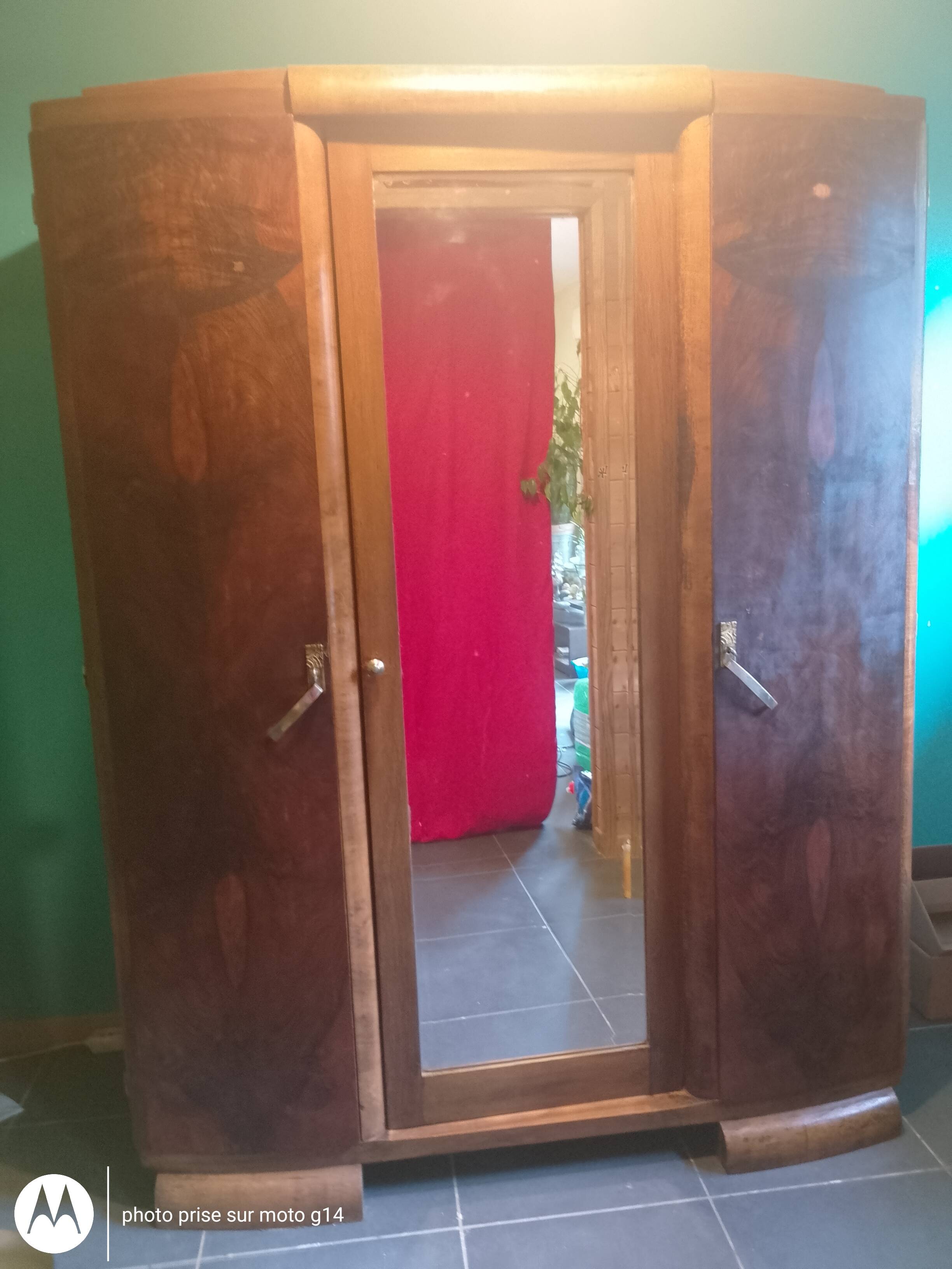 Art Deco walnut wardrobe